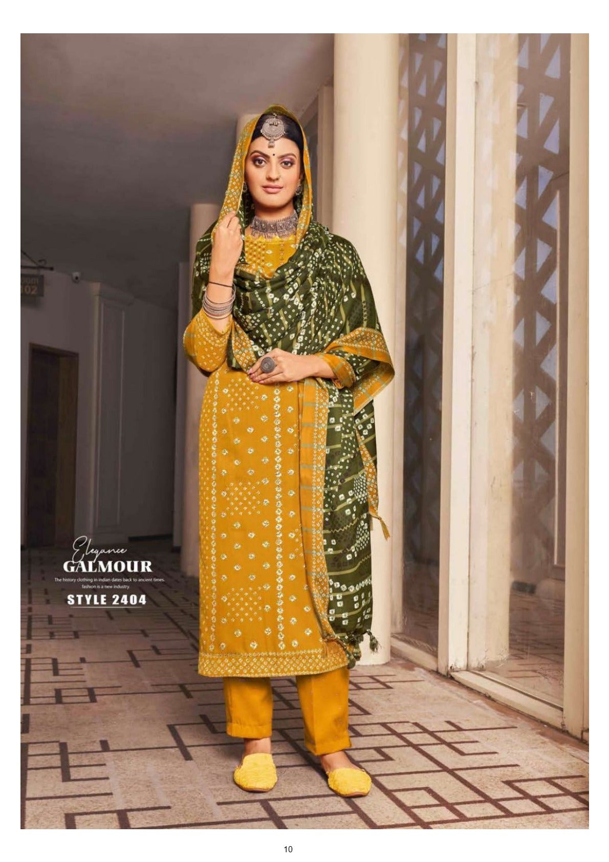 online image of yellow cotton stitched suit at wholesale prices 