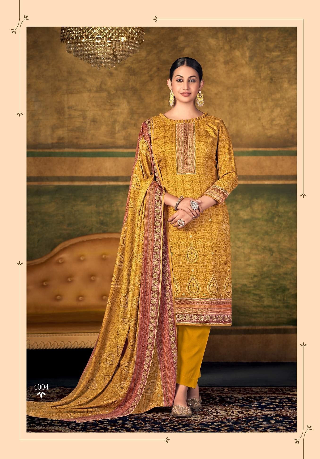 yellow salwar suits winter collection catalog for sale 