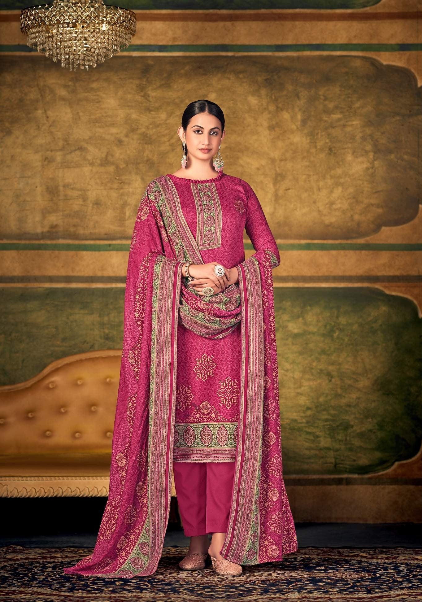 pink winter salwar suits for women and girls 
