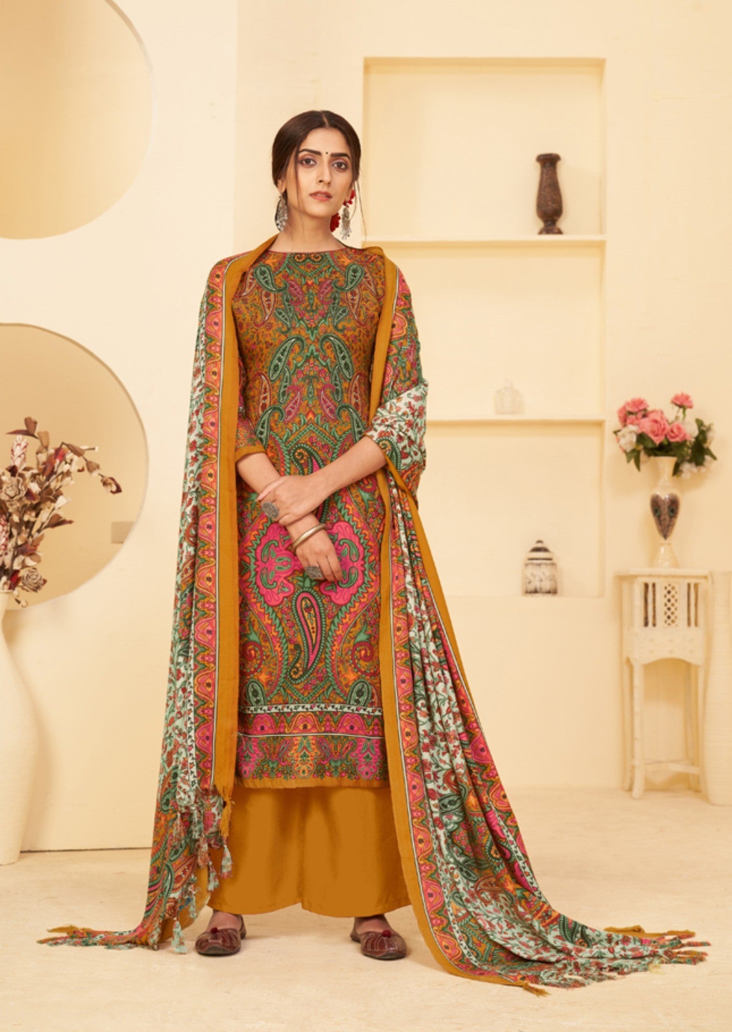 unstitched cotton salwar suit with dupatta from wholesale ladies suits manufacturers