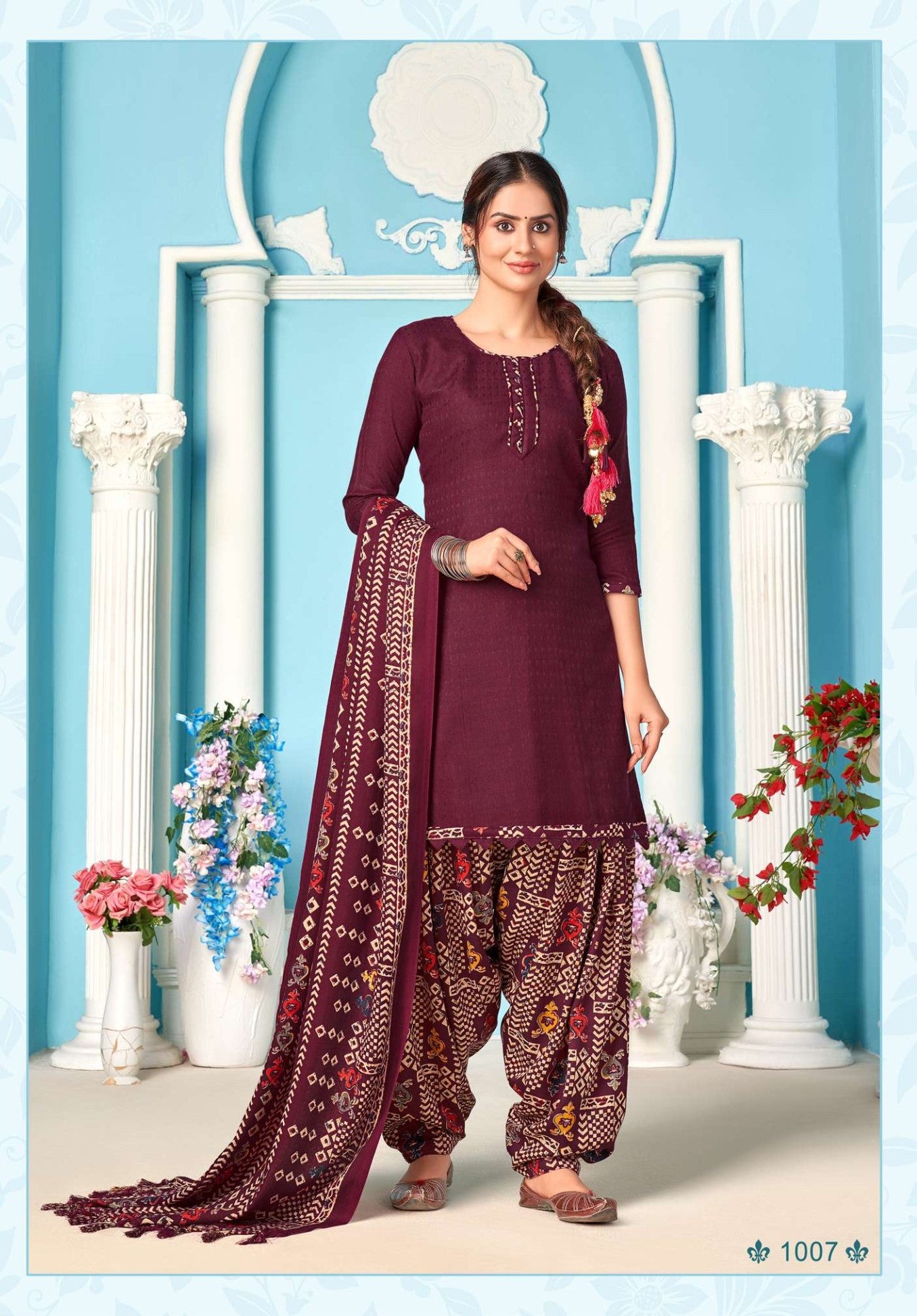latest winter collection of unstitched cotton salwar suit with dupatta