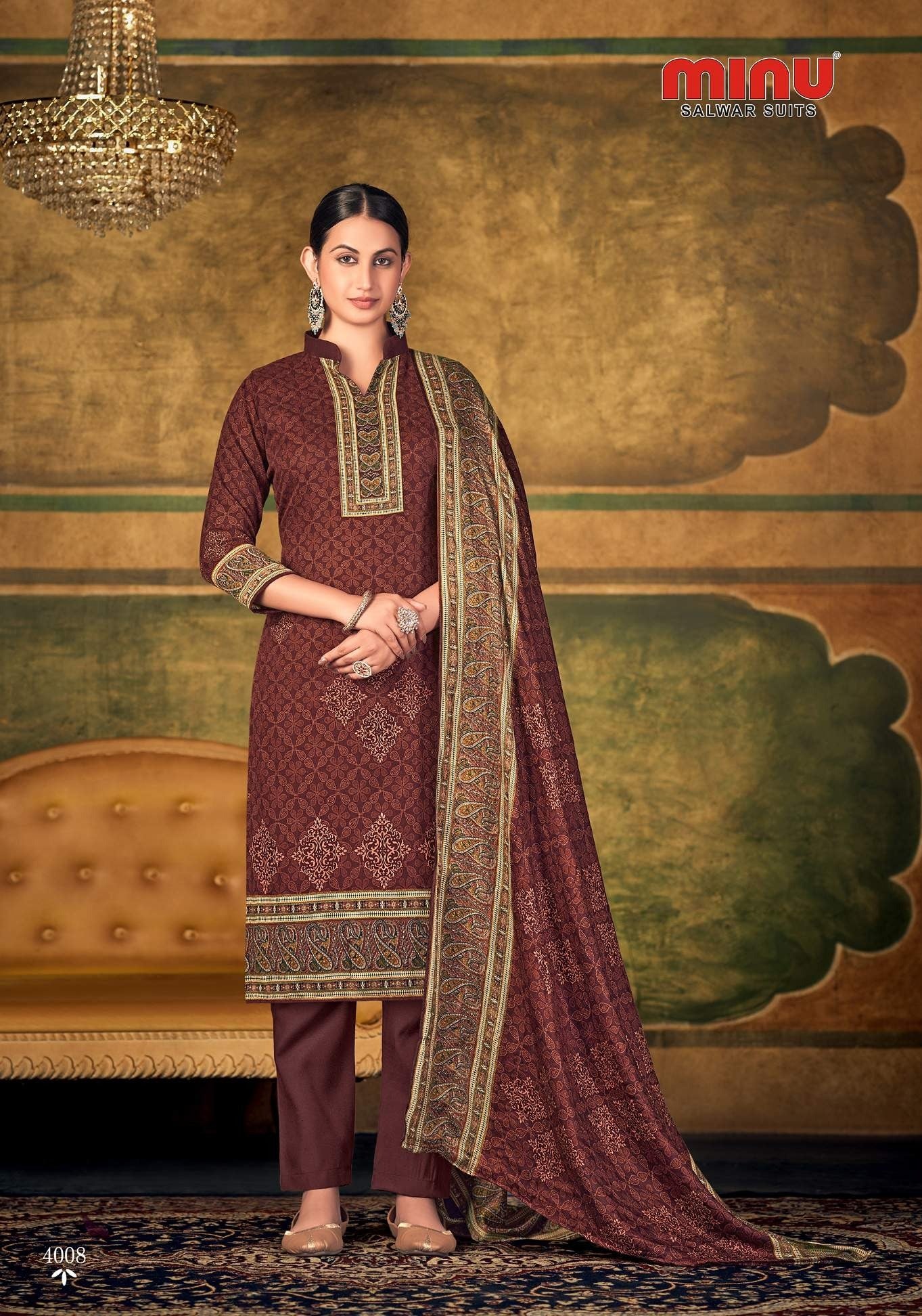 woman wearing best quality wholesale salwar suit for winter at low prices 