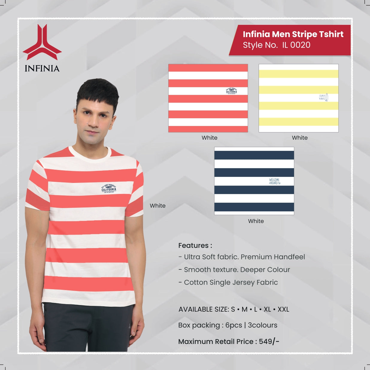 Men Stripe Tshirt Style No-IL 0020 (6P)