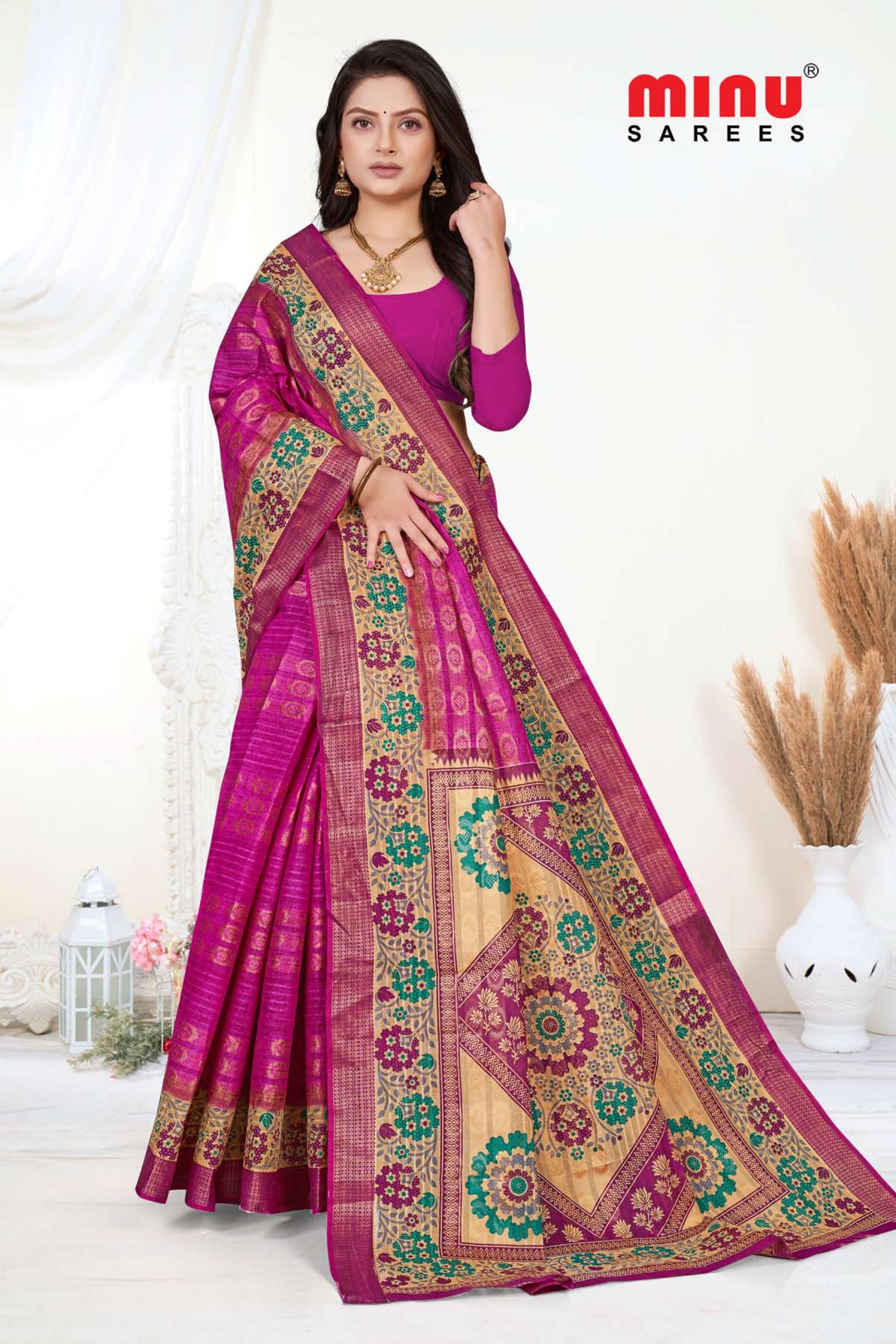 Image of various pure cotton sarees available to buy online