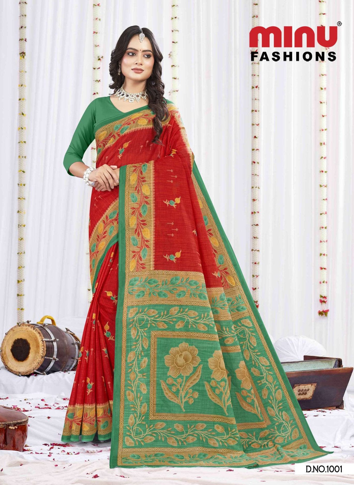 Sunheri Cotton Saree (Special Rate)