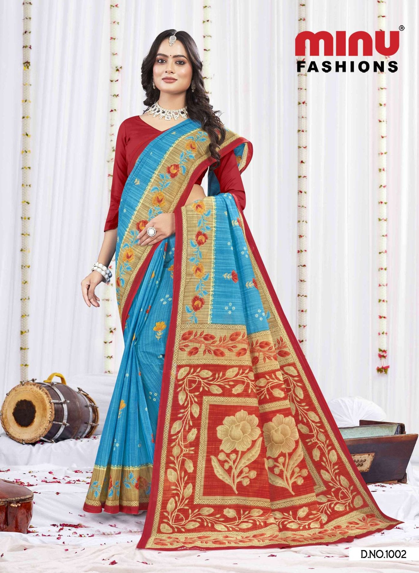 Sunheri Cotton Saree (Special Rate)