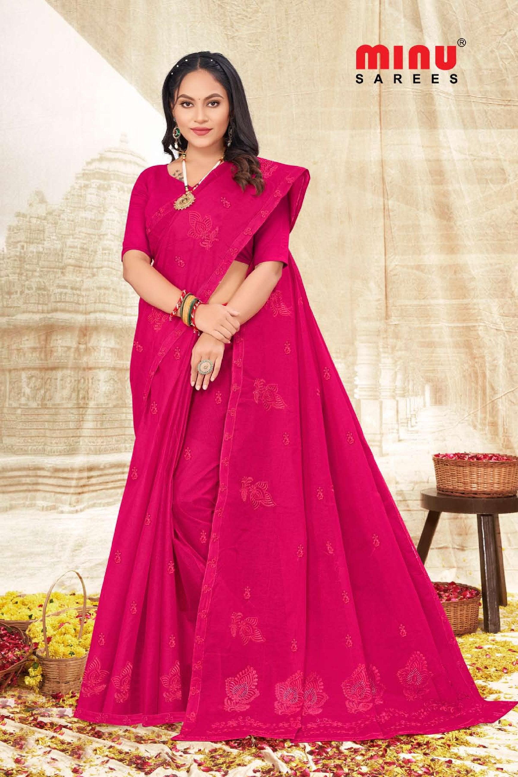 Embroidered Saree Rukmani (8P)