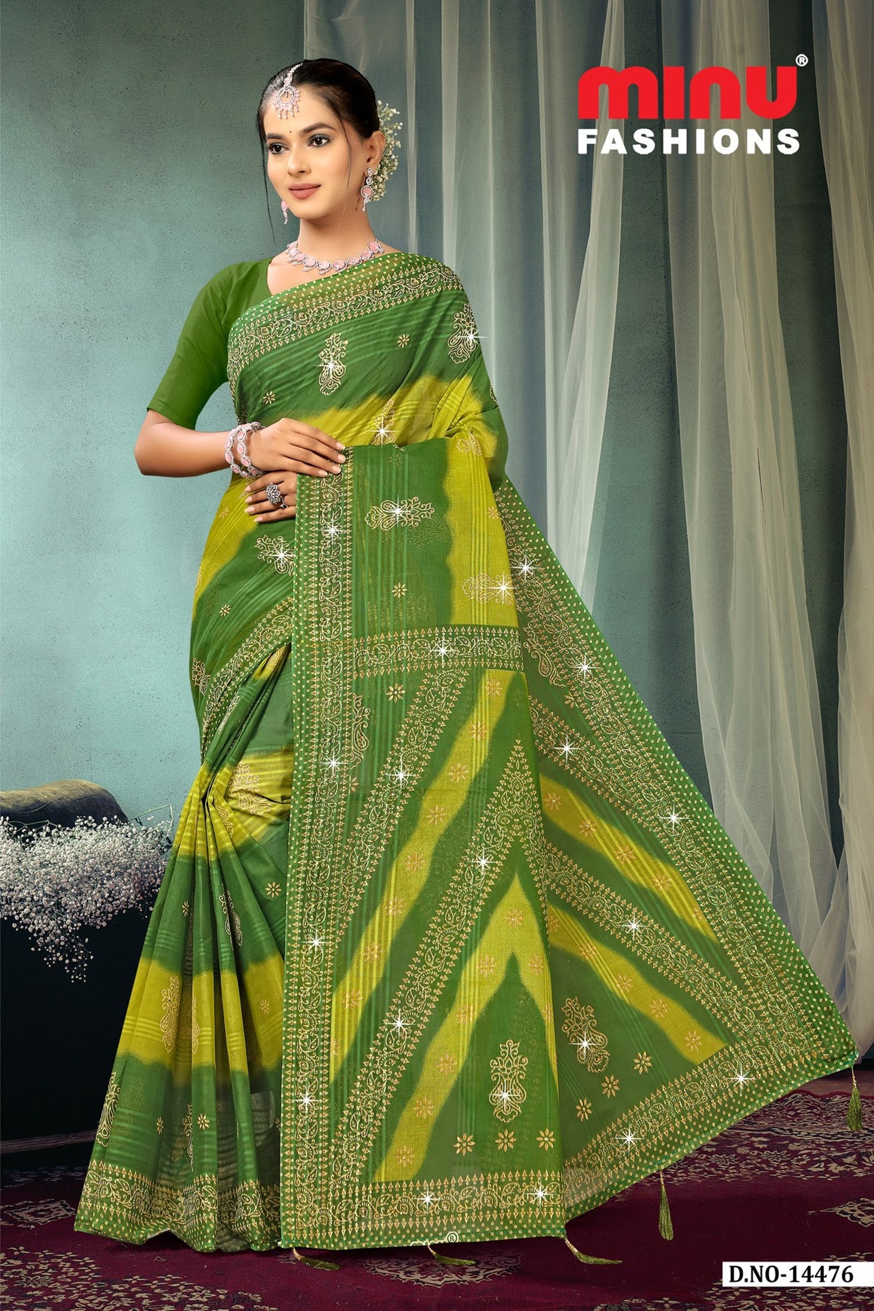 Crown Jewel Color EMB Saree (Special Rate) (8pcs)