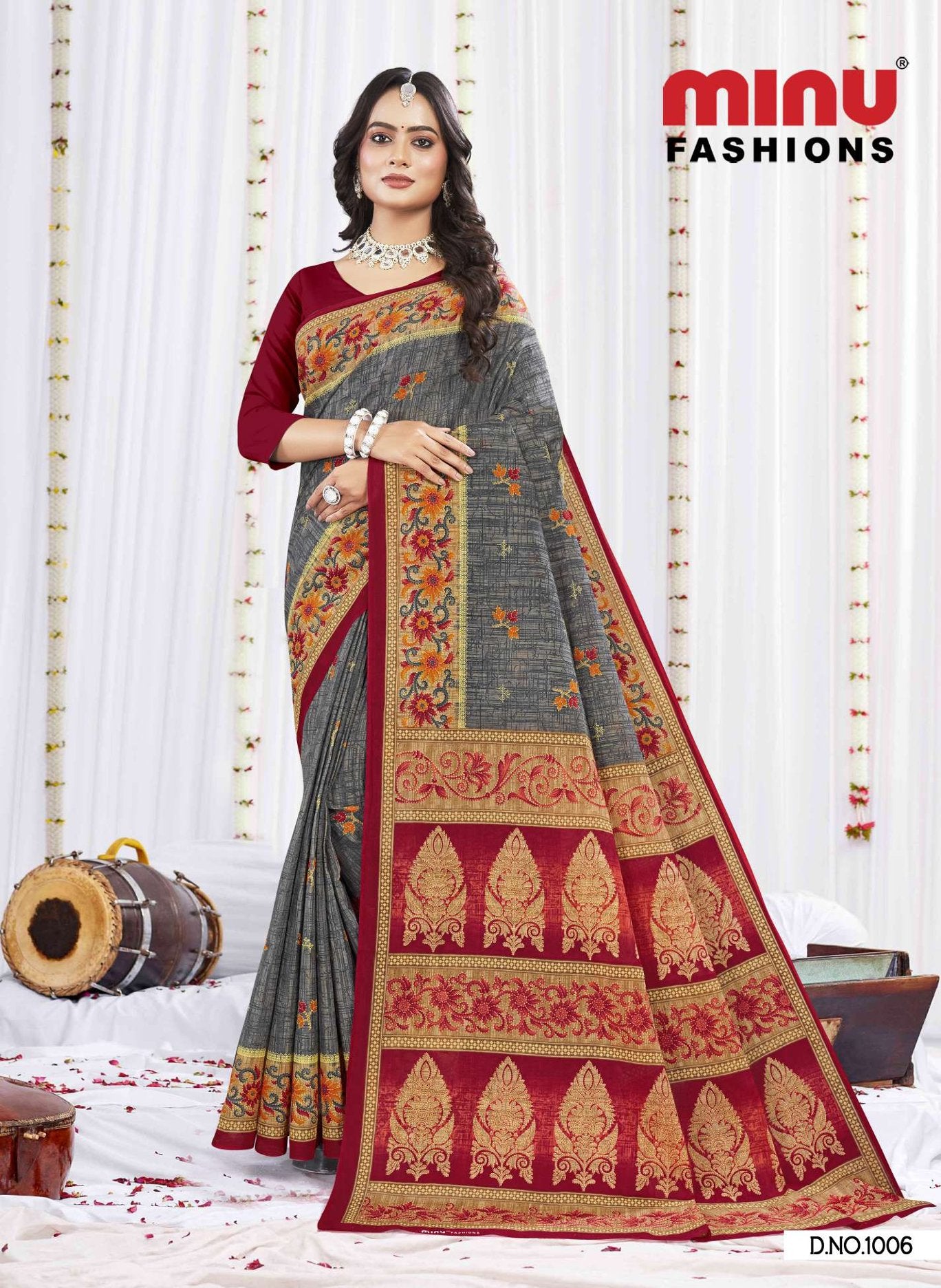 Sunheri Cotton Saree (Special Rate)