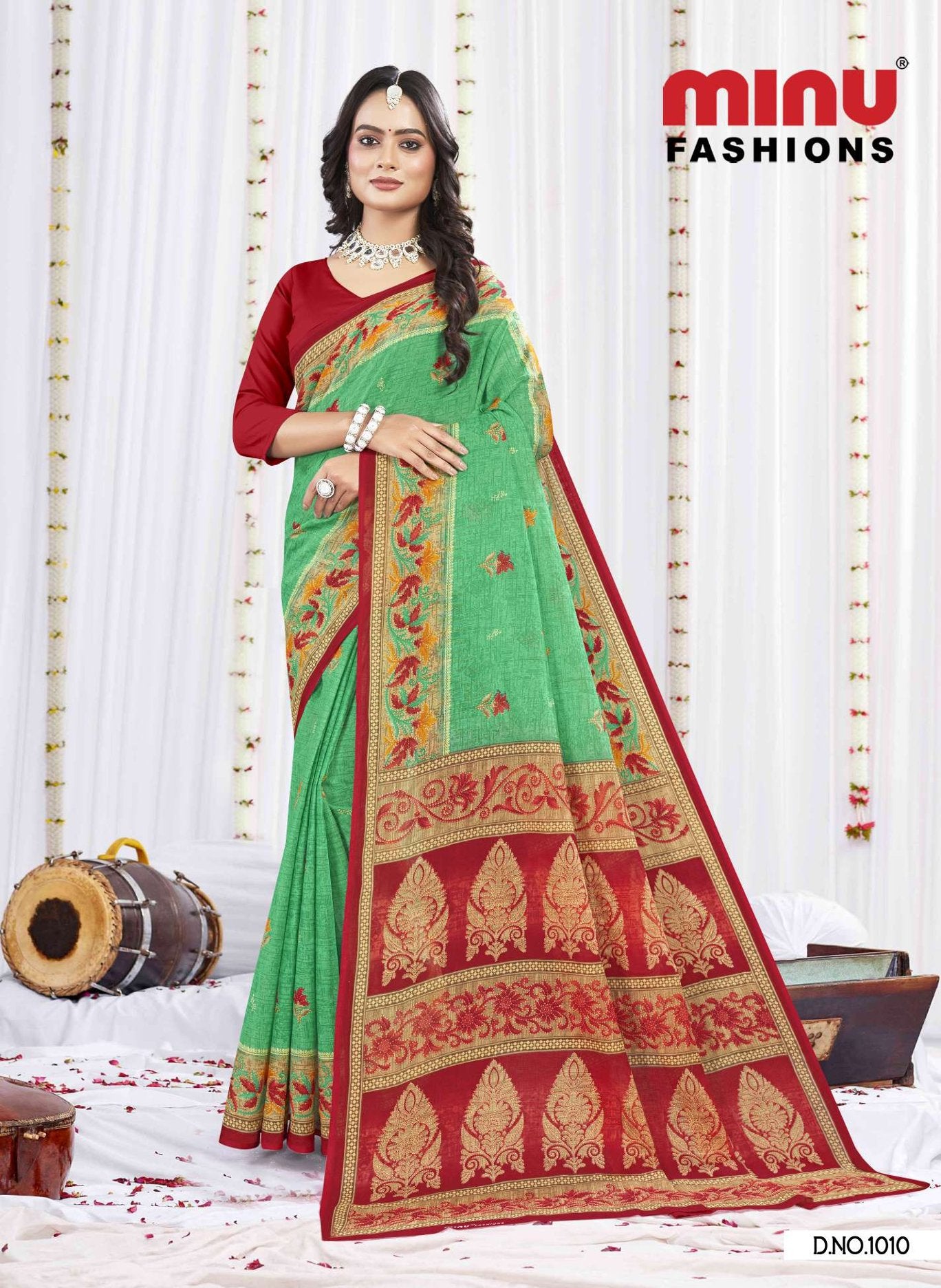 Sunheri Cotton Saree (Special Rate)