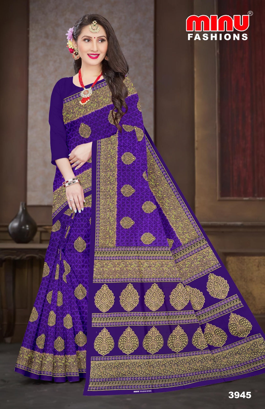 Printed Cotton Saree Malaika (Vol-43) (Special Rate) - 10 Pcs Set