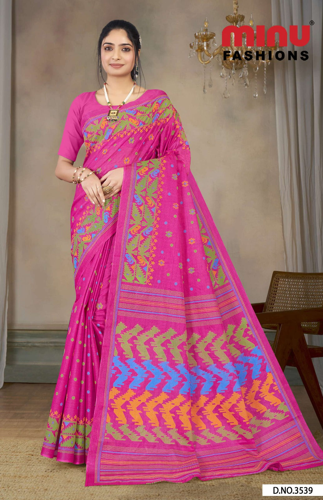 Malai Cotton Saree Mitali - 10 Pcs Set