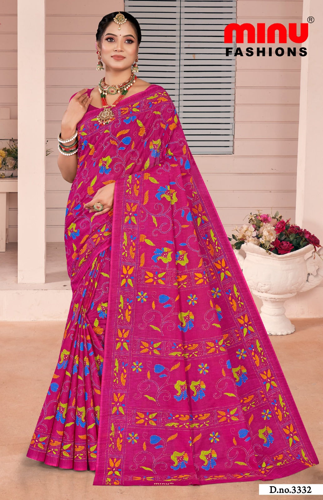 Malai Cotton Saree Nakshi Kantha (Vol-4) - 10 Pcs Set