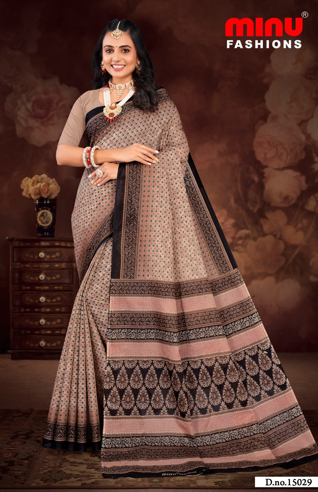 Malai Cotton Saree Priyatama Buti (Vol-5) - 10 Pcs Set