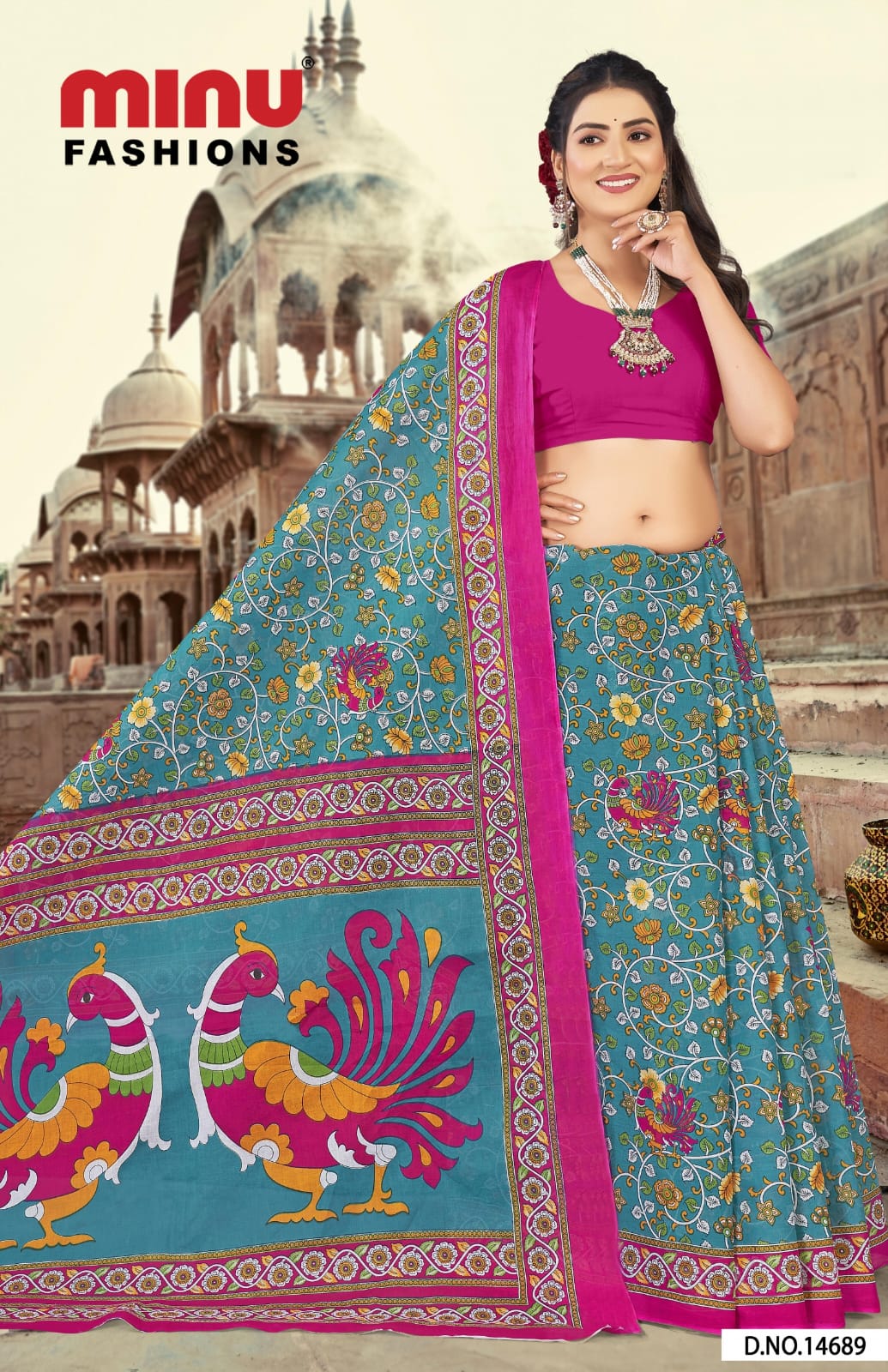 Malai Cotton Saree Rangat - 10 Pcs Set