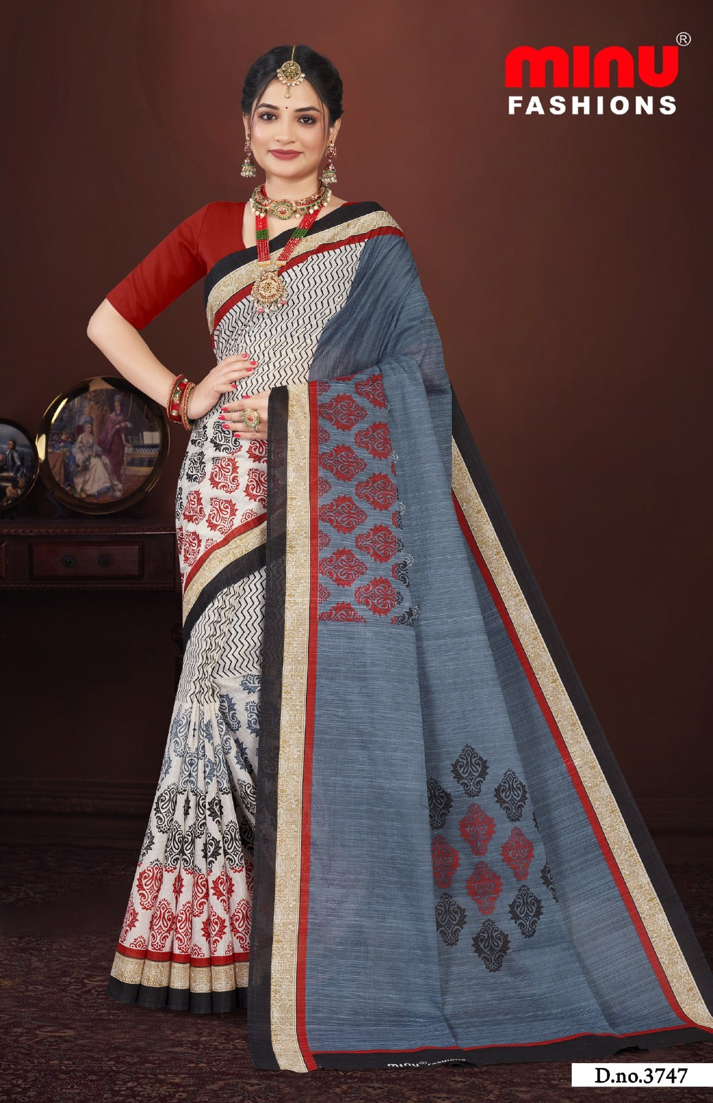 Malai Cotton Saree Velvet Touch (Vol-12) - 10 Pcs Set
