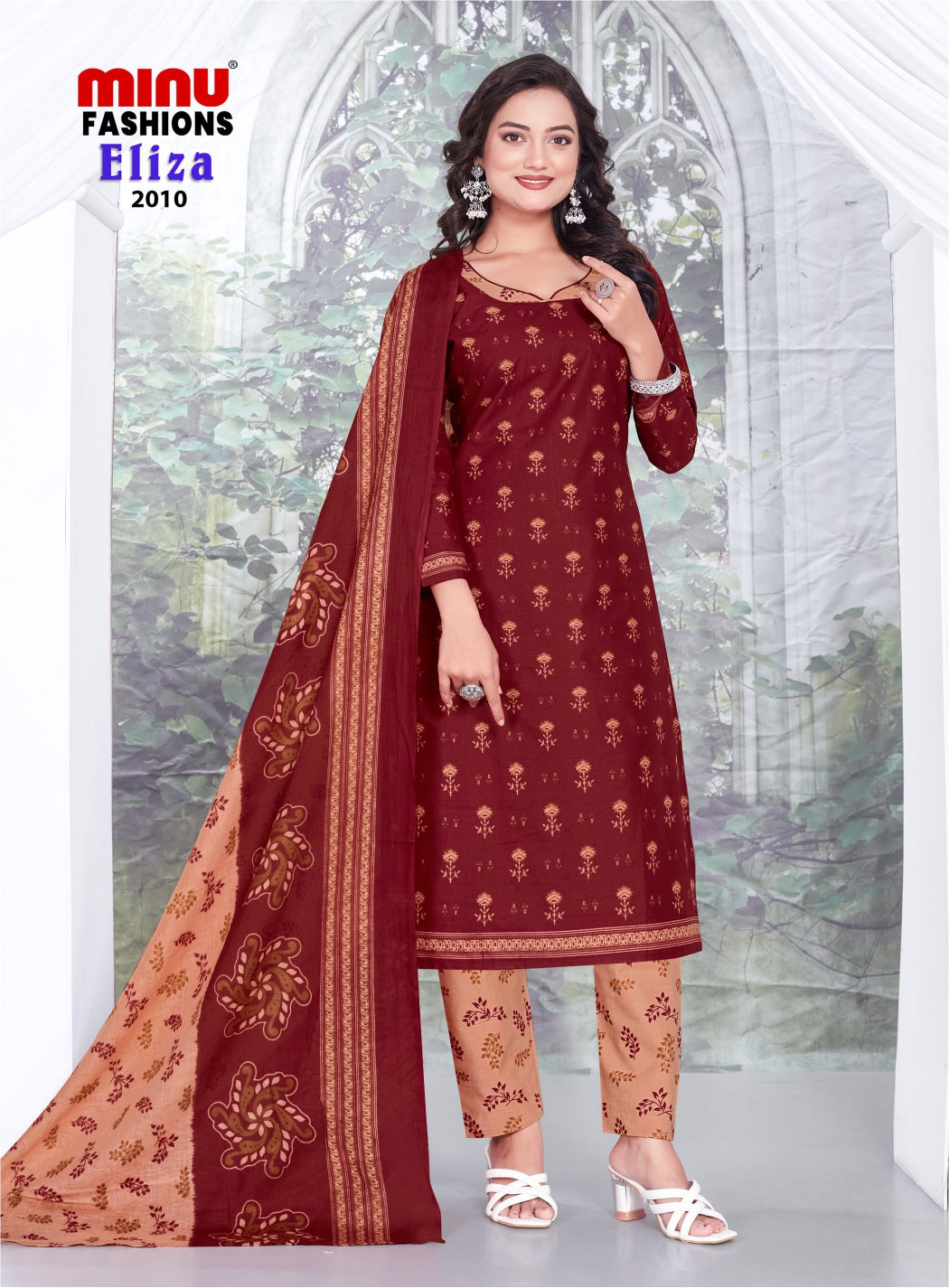 Printed Cotton Unstitched Salwar Suit Eliza Vol-2 (Special Rate) - 10 Pcs Set