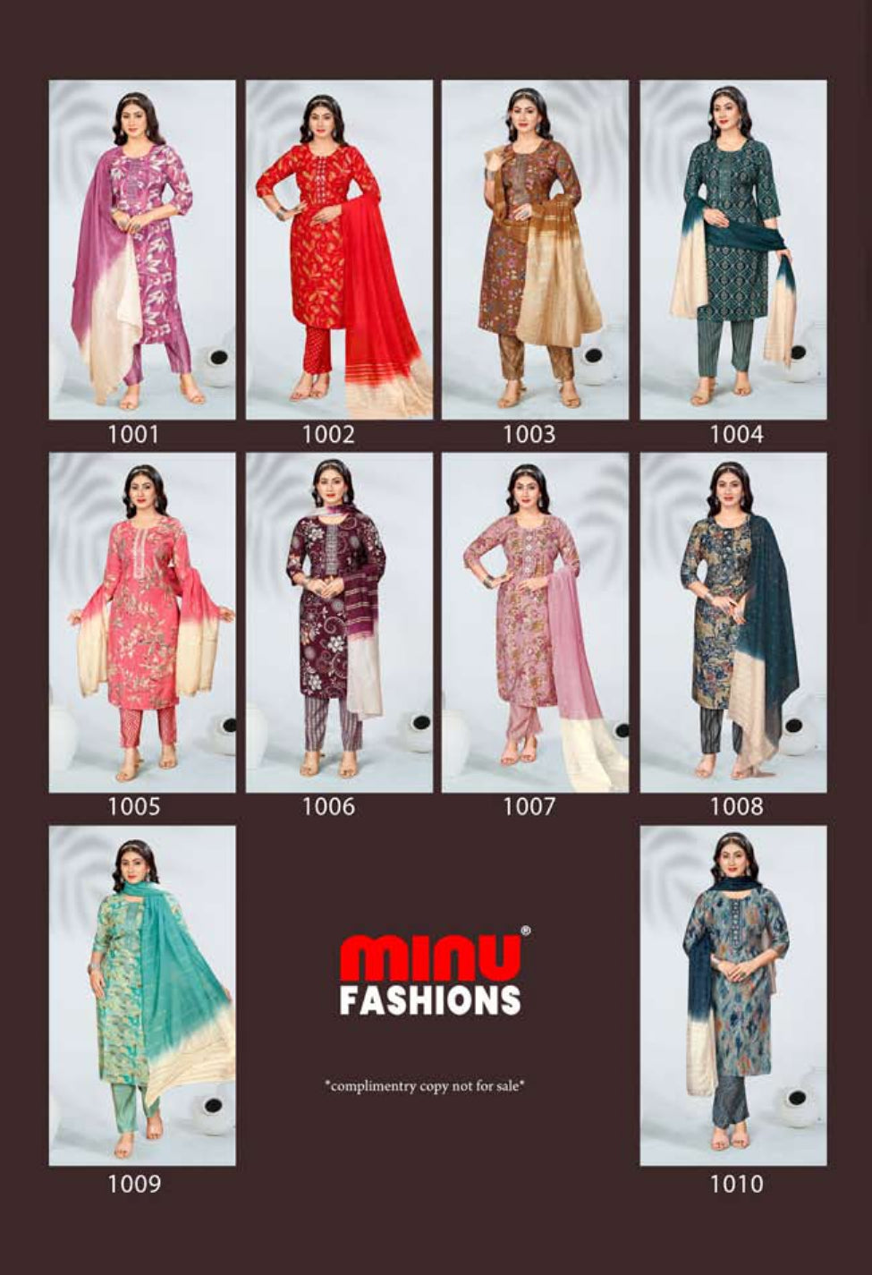 Printed Cotton Stitched Salwar Suit Niharika - 10 Pcs Set