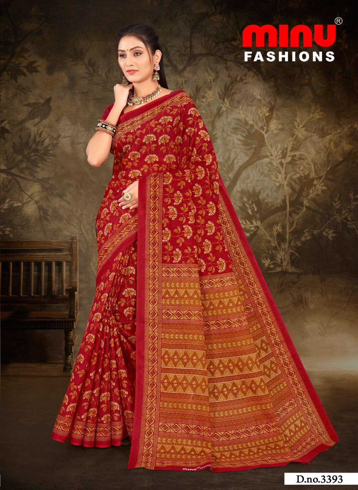 Printed Cotton Saree Kulfi - 10 Pcs Set