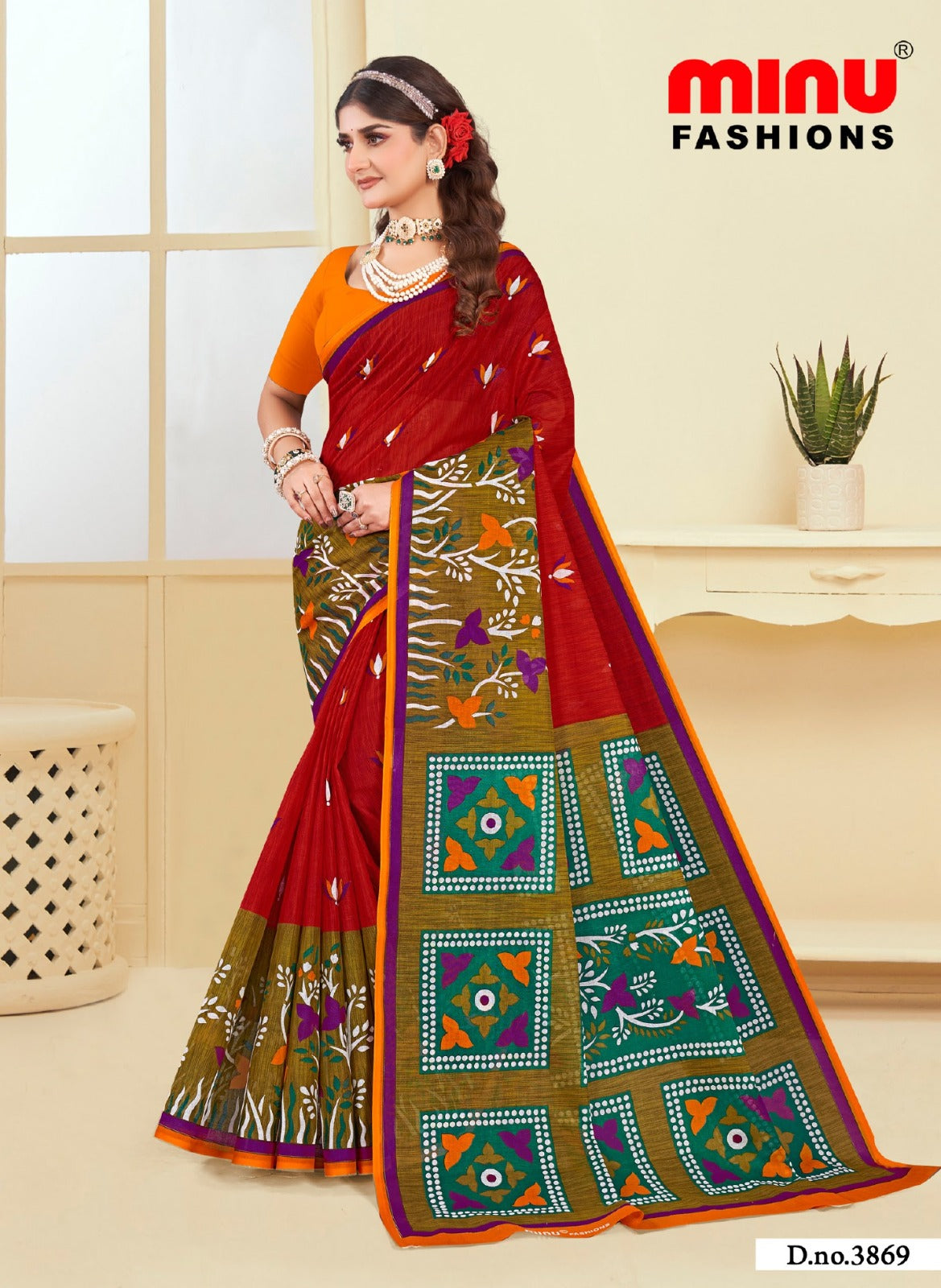 Saree Sunheri Cotton (Vol-4) (Special Rate) - 10 Pcs Set