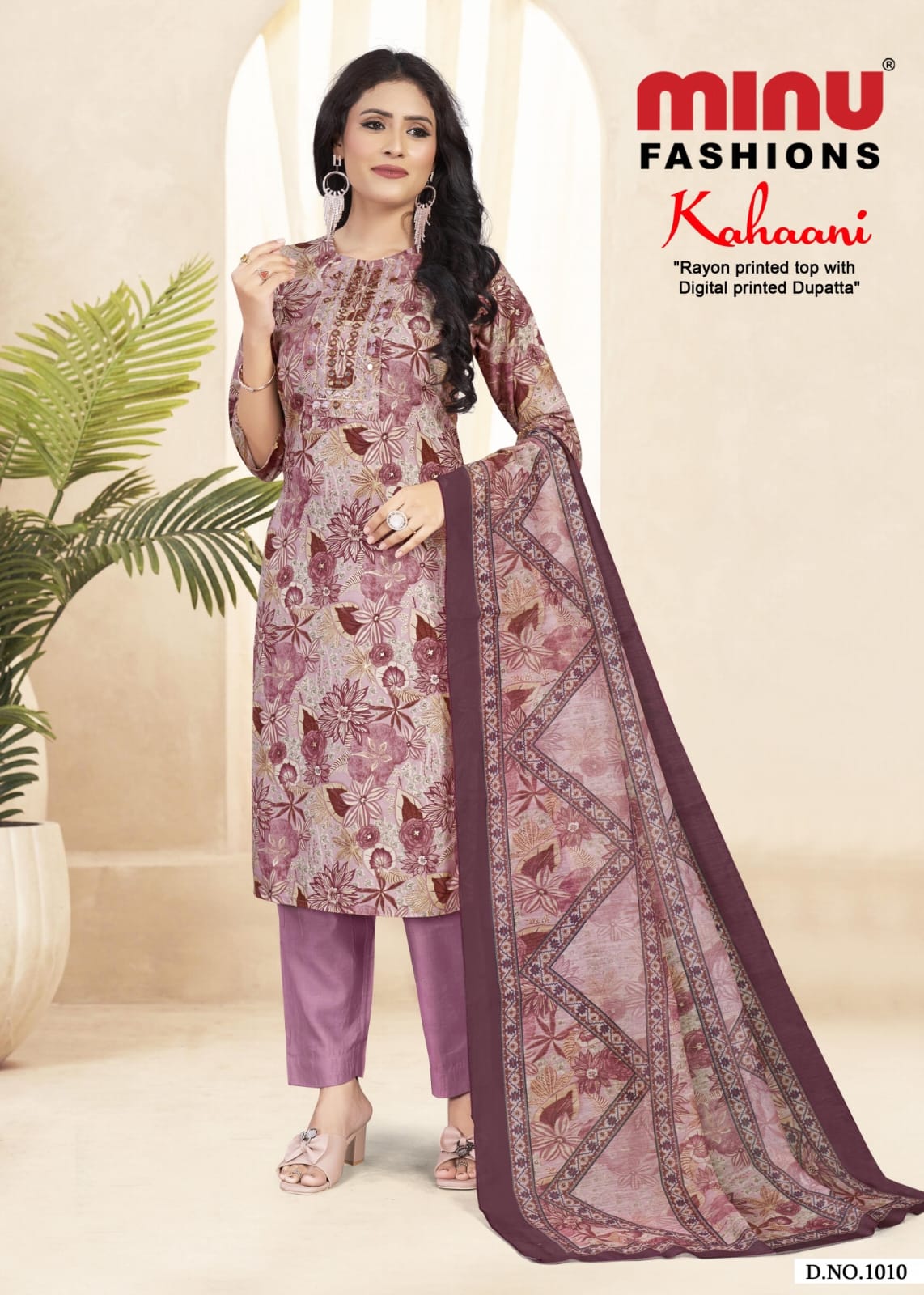 Printed Rayon Stitched Salwar Suit Kahaani - 10 Pcs Set