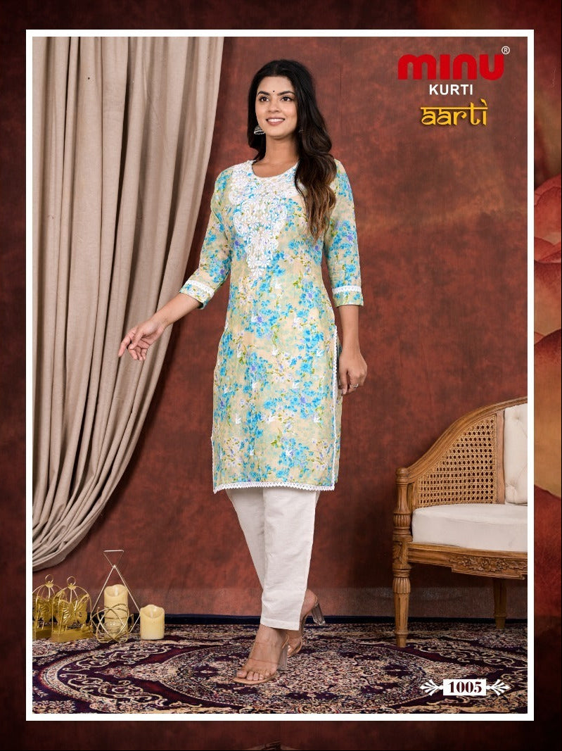 2 Piece Cotton Kurti Set Aarti Combo - 6 Pcs Set