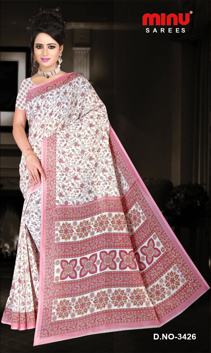 Fancy Saree Aavya Georgette (BP) - 8 Pcs Set