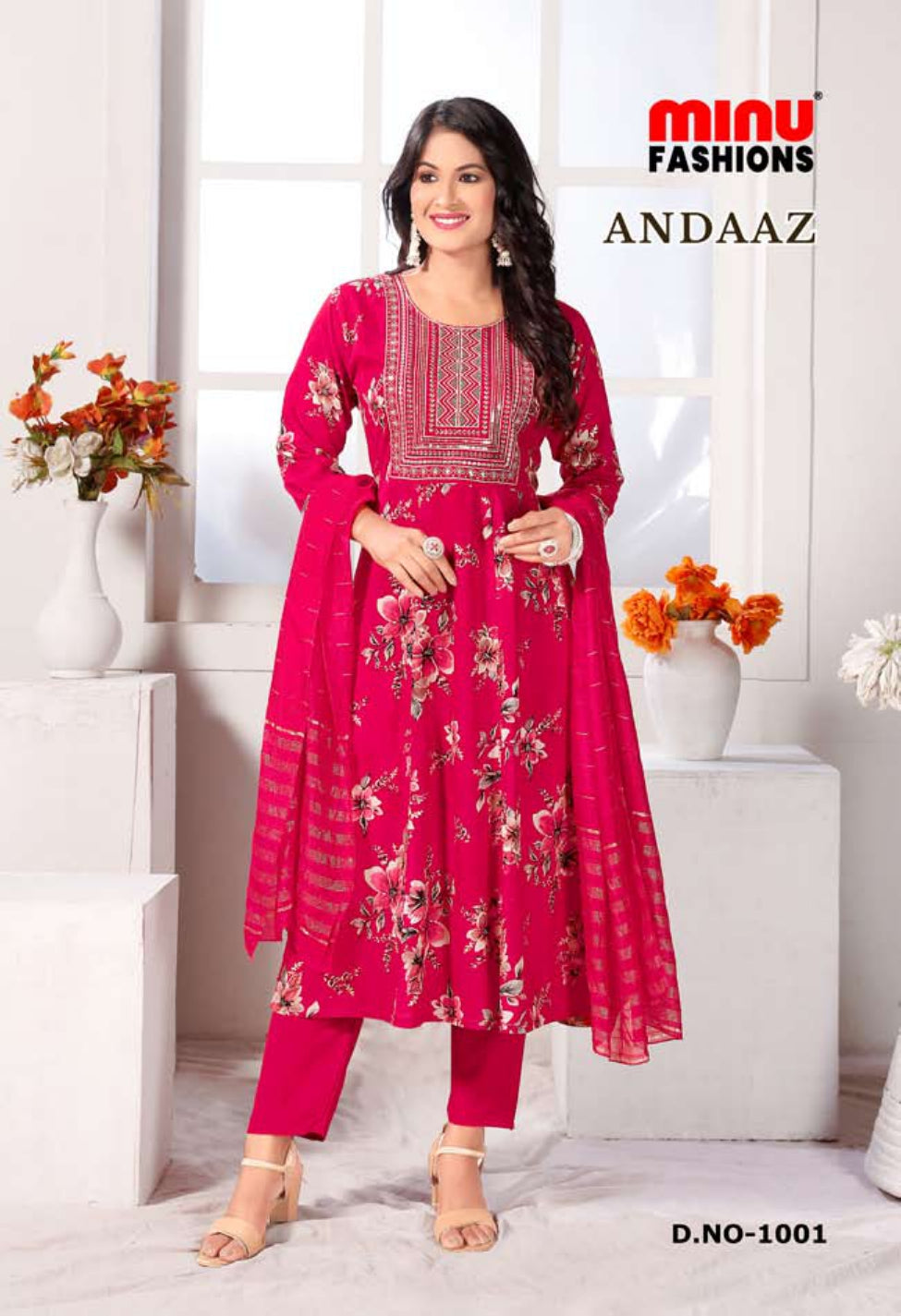 Printed Rayon Stitched Salwar Suit Andaaz - 8 Pcs Set