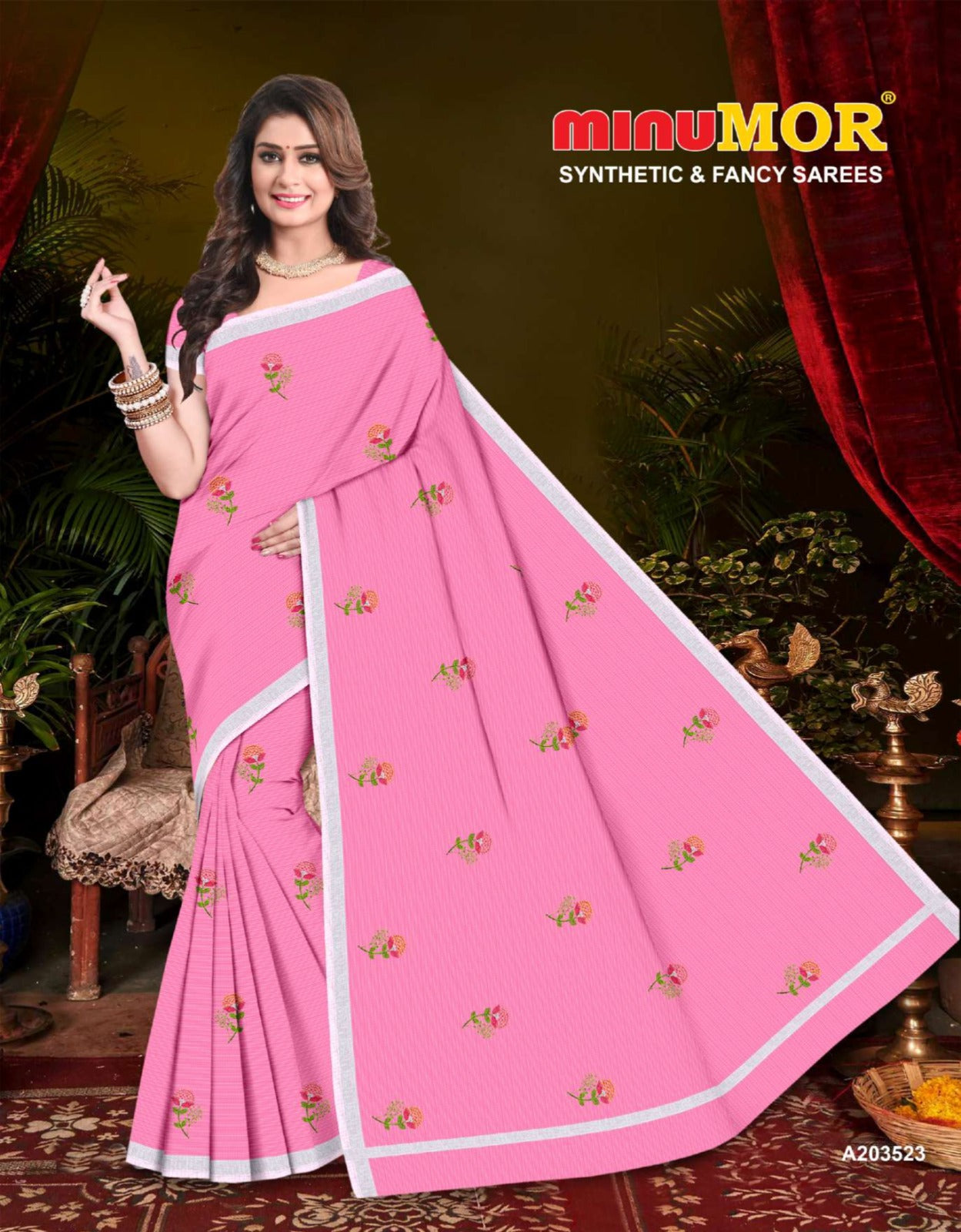 Fancy Saree Chandni Ghar - 6 Pcs Set