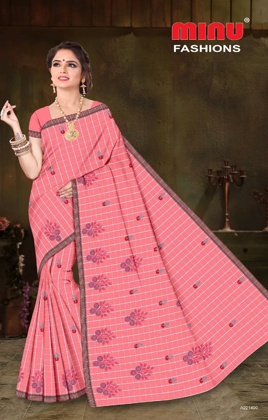 Embroidered Cotton Saree Chatori (Special Rate) - 8 Pcs Set