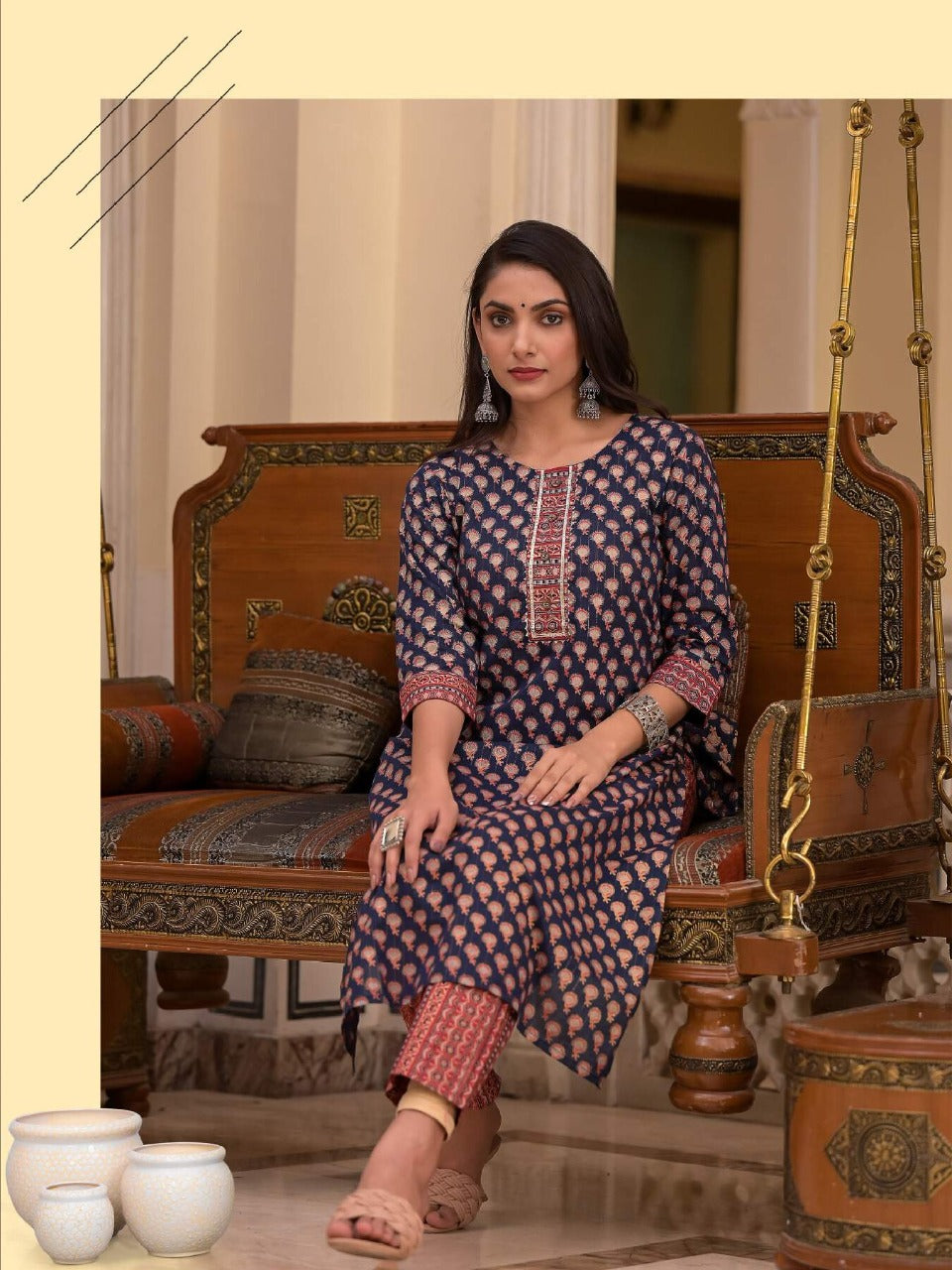 2 Piece Cotton Kurti Set Dazzle Combo - 4 Pcs Set