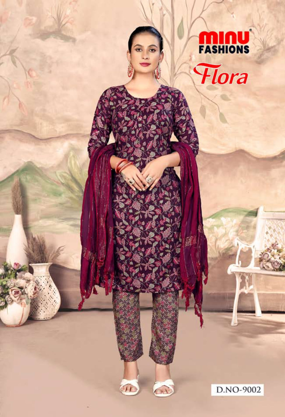 Printed Cotton Stitched Salwar Suit Flora (Vol-9) - 10 Pcs Set