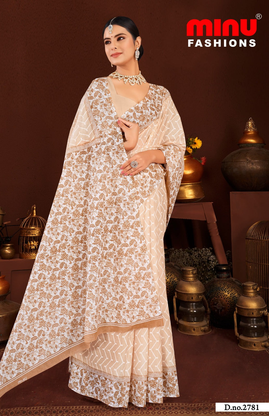 Malai Cotton Saree Good Day Pestal - 8 Pcs Set