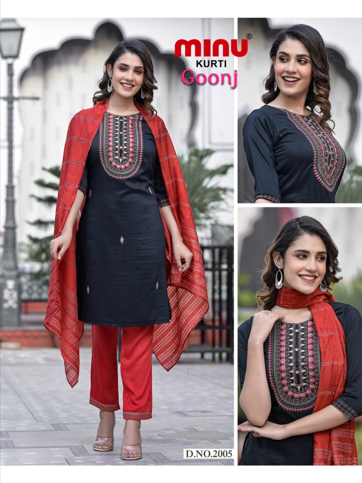 3 Piece Silk Kurti Set Goonj (Vol-2) - 6 Pcs Set