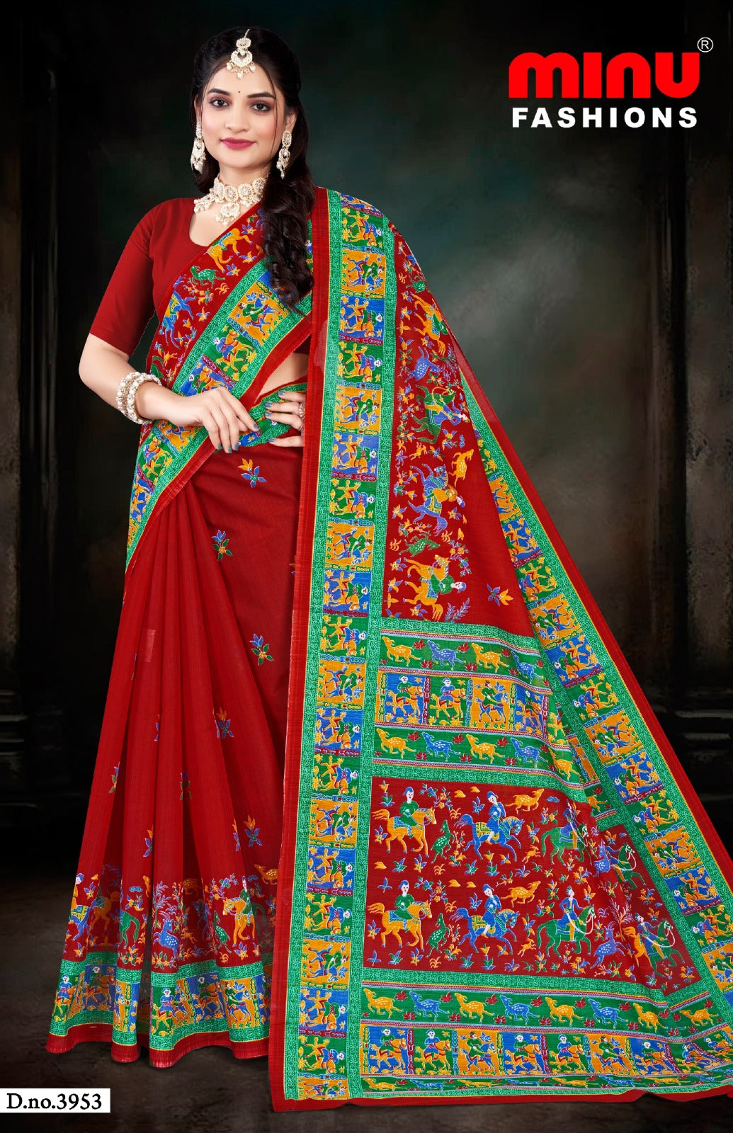 Printed Cotton Saree Hi Demand (Vol-7) - 8 Pcs Set