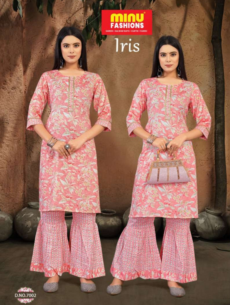 2 Piece Muslin Kurti Set Iris Combo (Vol-7) - 5 Pcs Set