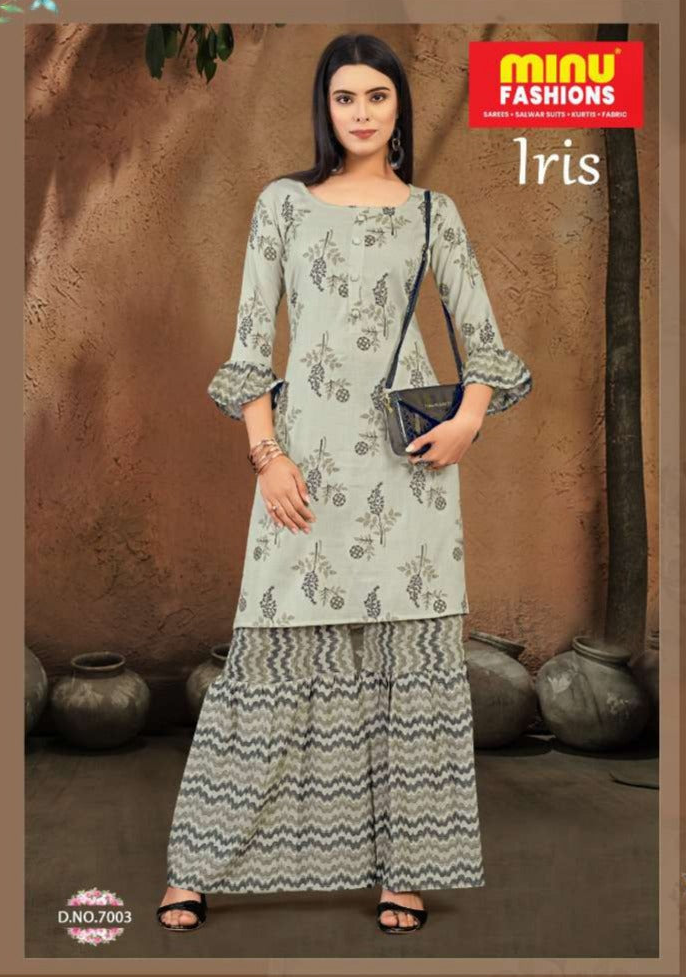 2 Piece Muslin Kurti Set Iris Combo (Vol-7) - 5 Pcs Set