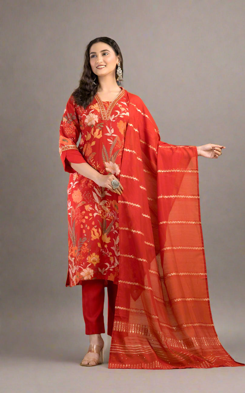 3 Piece Cotton Kurti Set Isha (Vol-5) - 6 Pcs Set