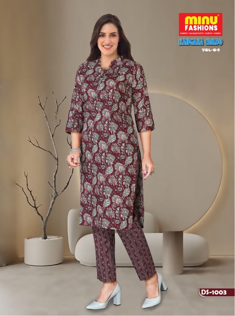 2 Piece Cotton Kurti Set Kangna Combo (Vol-4) - 10 Pcs Set