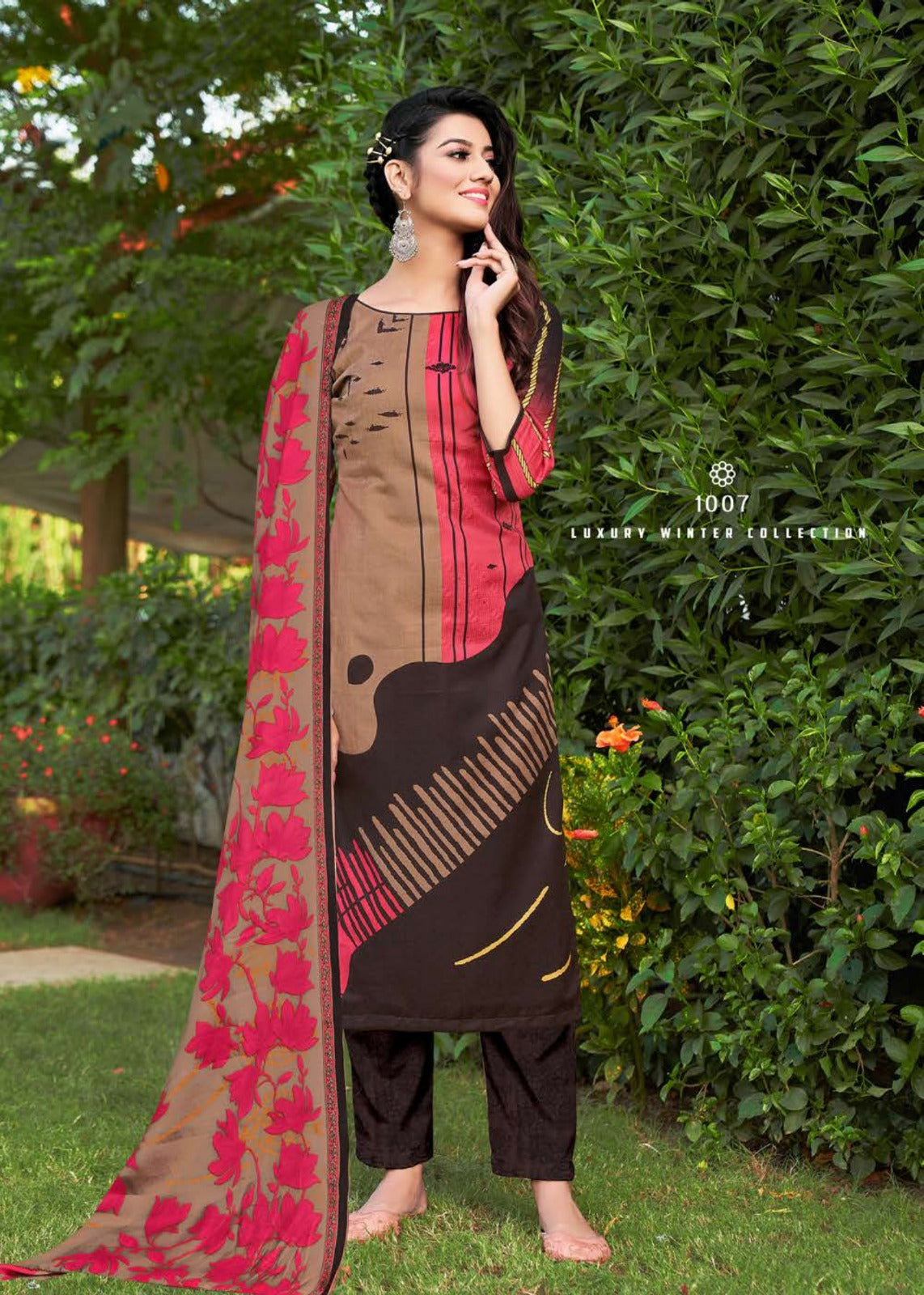 Unstitched Winter Suit Kashida (Special Rate) - 8 Pcs Set