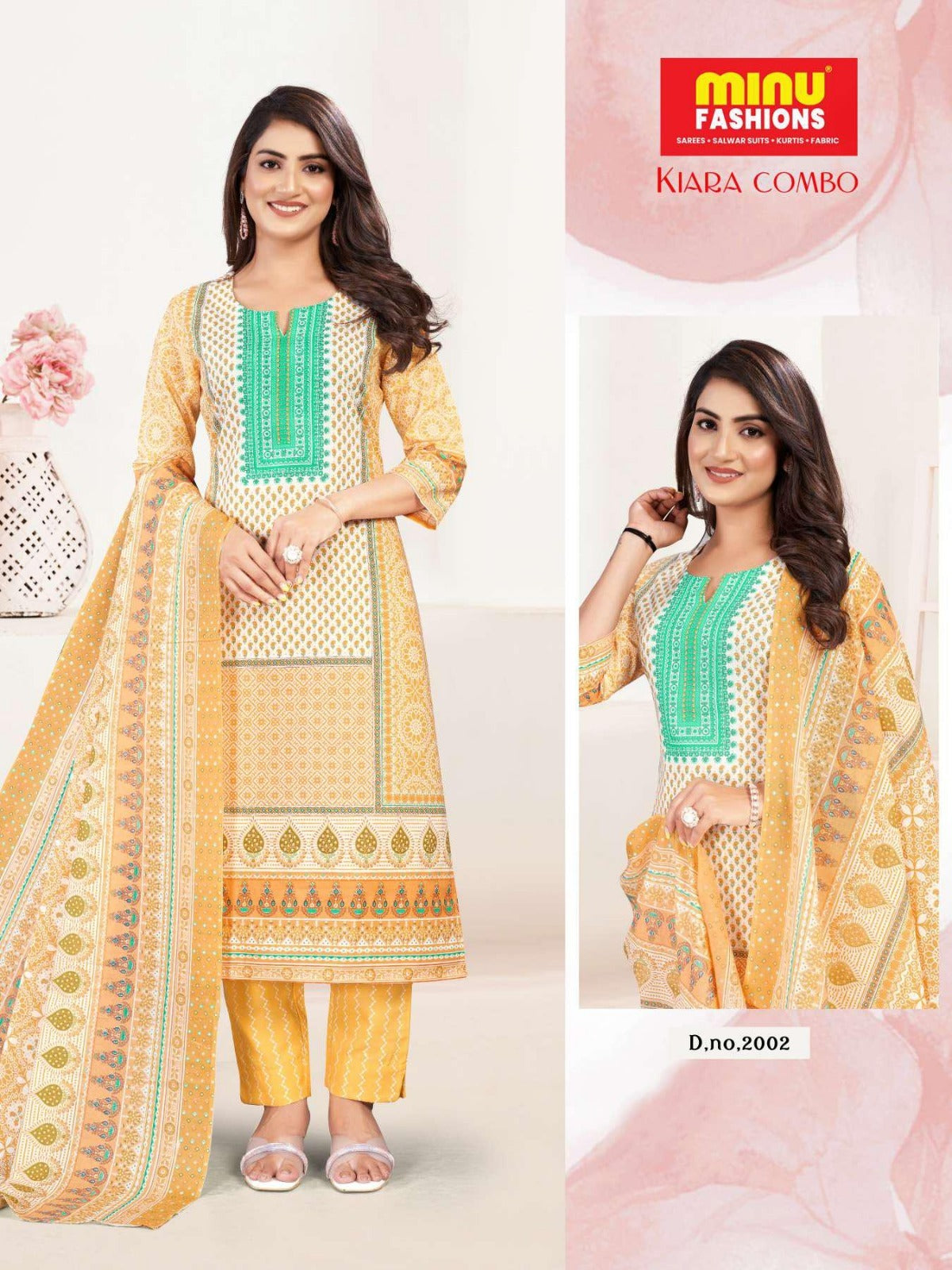 3 Piece Cotton Long Kurti Set Kiara Combo (Vol-2) - 8 Pcs Set