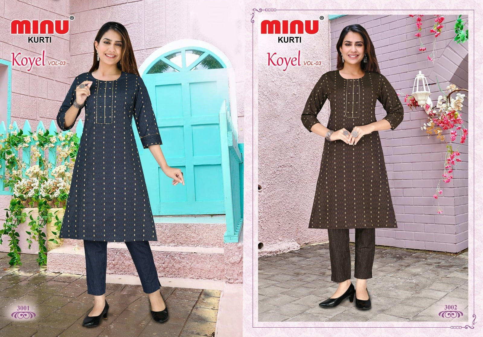2 Piece Cotton Kurti Set Koyel Combo (Vol-3) - 4 Pcs Set