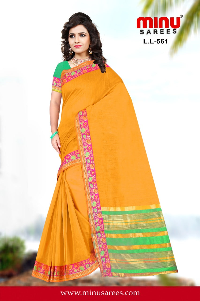Fancy Saree Ladli Handloom (BP) - 6 Pcs Set