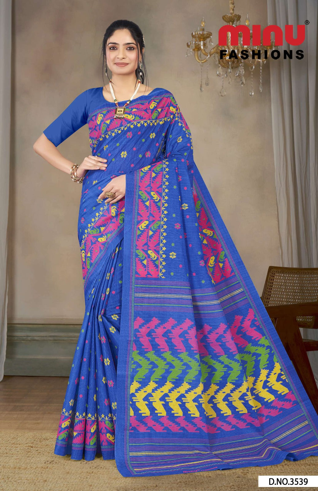 Malai Cotton Saree Mitali - 10 Pcs Set
