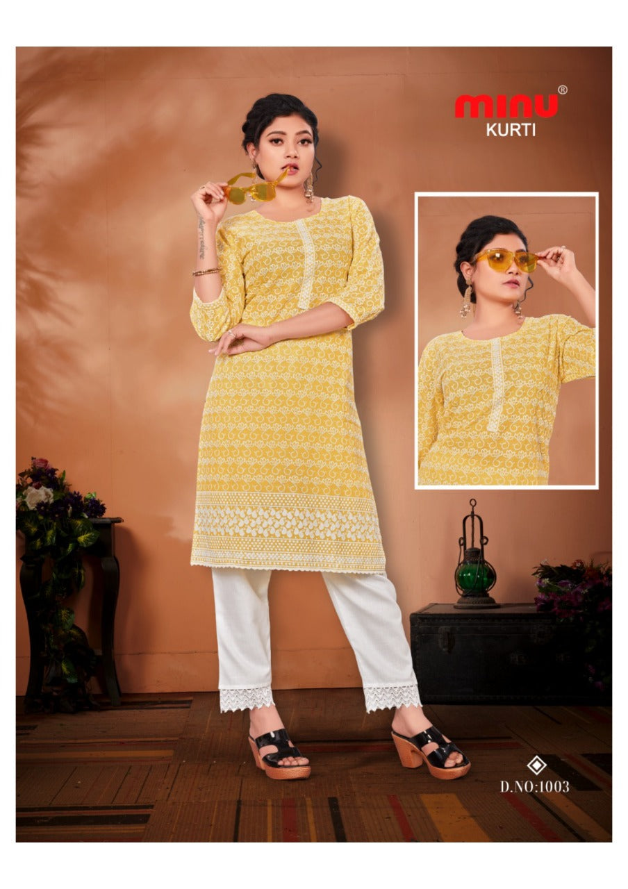 2 Piece Cotton Kurti Set Nizam Combo - 4 Pcs Set