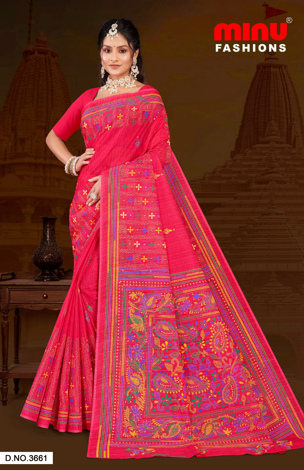 Malai Cotton Saree Orchid (Vol-5) - 8 Pcs Set