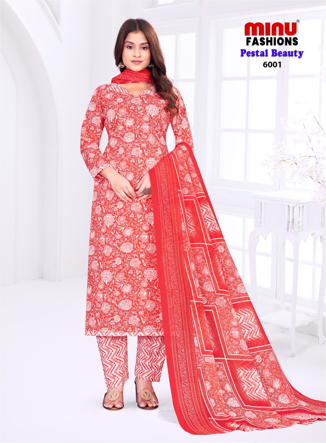Printed Cotton Unstitched Salwar Suit Pestal Beauty Vol-6 (Special Rate) - 10 Pcs Set