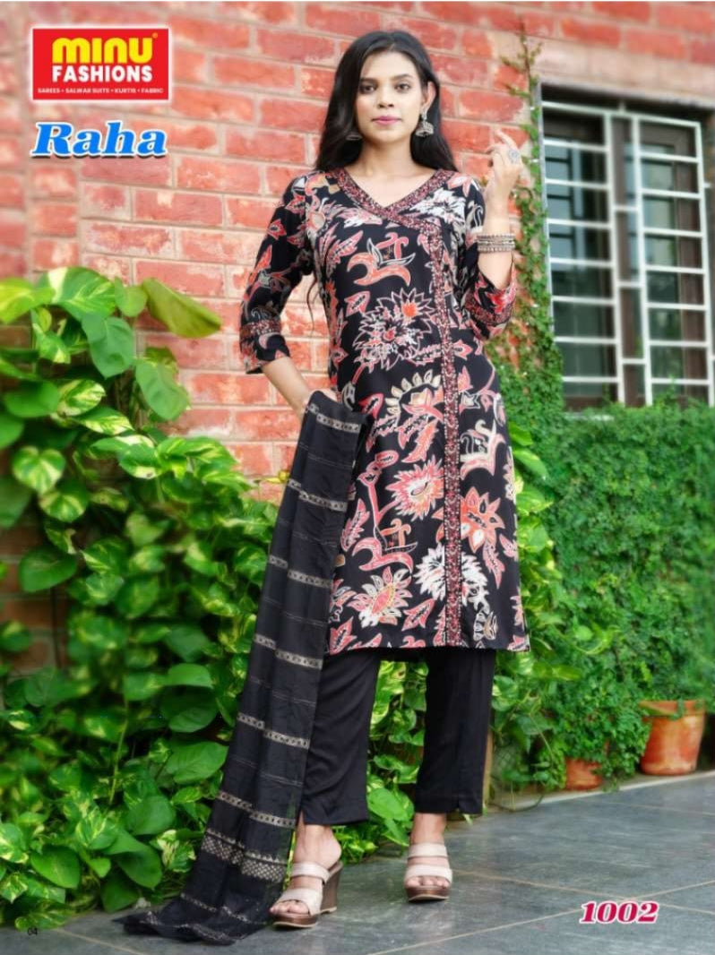 3 Piece Cotton Long Kurti Set Raha - 3 Pcs Set