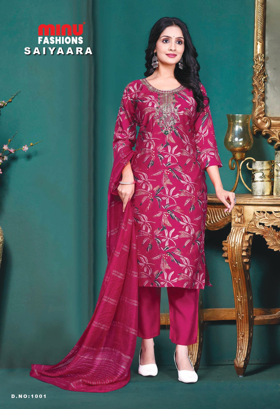 Printed Cotton Stitched Salwar Suit Saiyaara - 8 Pcs Set