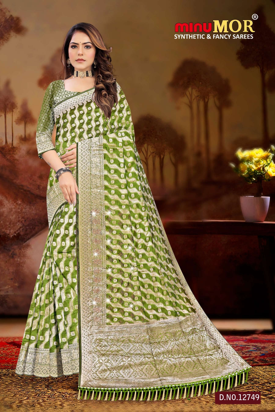 Fancy Saree Sajni (Design No_ 12749) (BP) - 6 Pcs Set